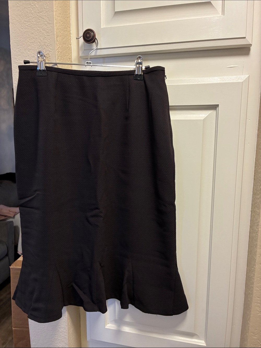 Kasper Brown Flared flounce Hem Skirt